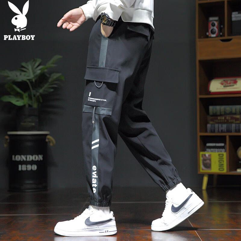 PLAYBOY Men's Loose Fit Jogger Cargo Pants