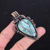 Larimar Pendant Gemstone Jewelry, 999 Copper Wire Wrapped Pendant, Handmade Jewelry Birthstone Pendant, Gift For Him