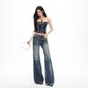 Women's Retro Low-Waist Micro-Flare Jeans - Slimming & Loose Fit for Spring/Autumn 2026