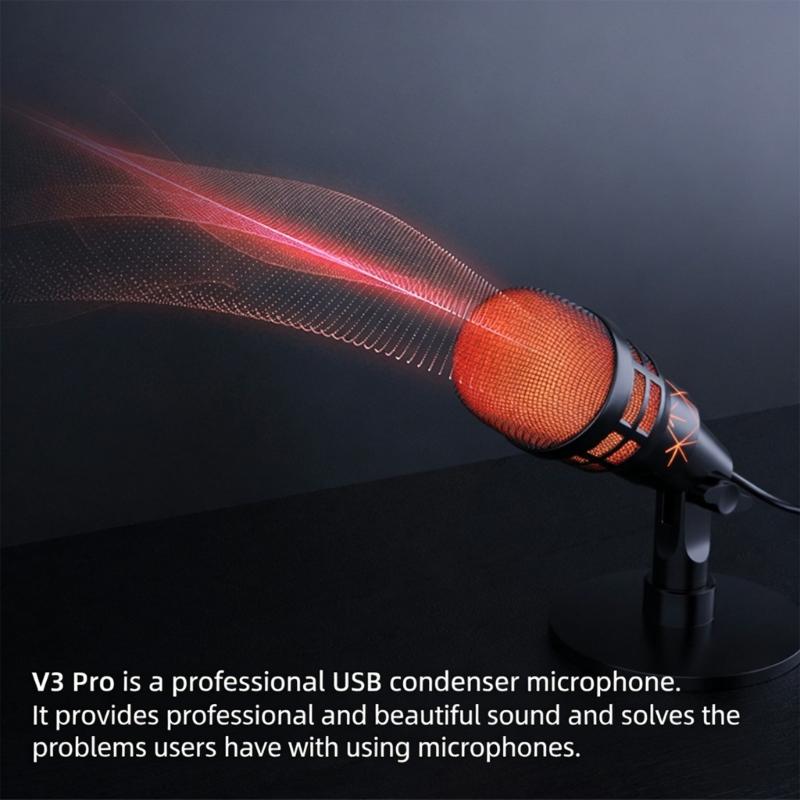 High Sensitivity Professional Dynamic Microphone for Streaming Computer Recording Mic Noise Reduction for Recording
