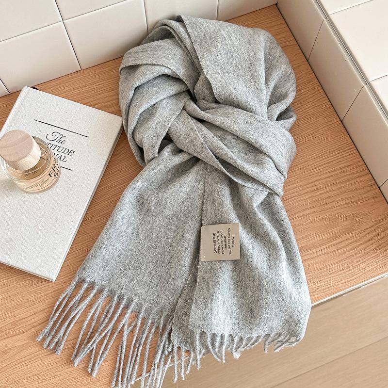 Winter 31 Solid Color  Wool Scarf Men'S And Women'S Shawl Wraps Universal Scarves Warm And Cold Proof  Scarf