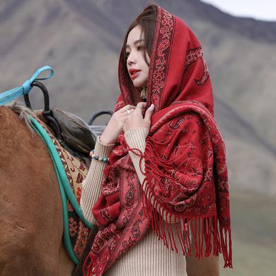 Luxury Extra Large Warm Floral Cashmere Pashmina Scarf Shawl And Wrap For Women Blanket