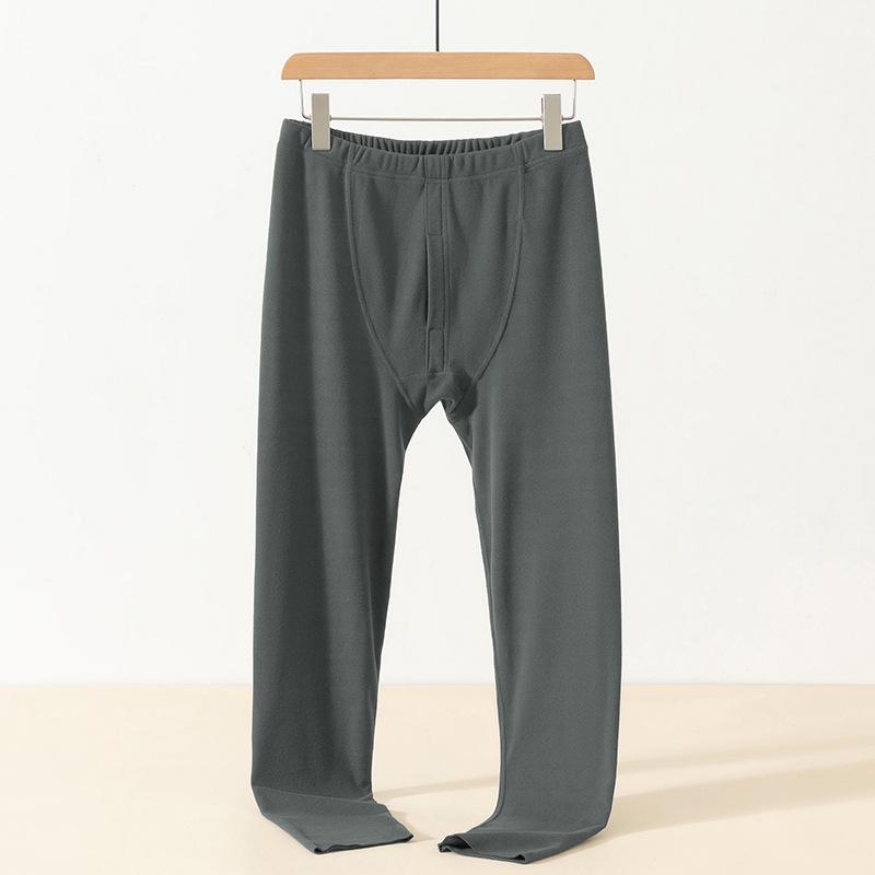 Men's Double-Sided Fleece Warm Winter Thermal Set: Long-Sleeved Top & Seamless Pants