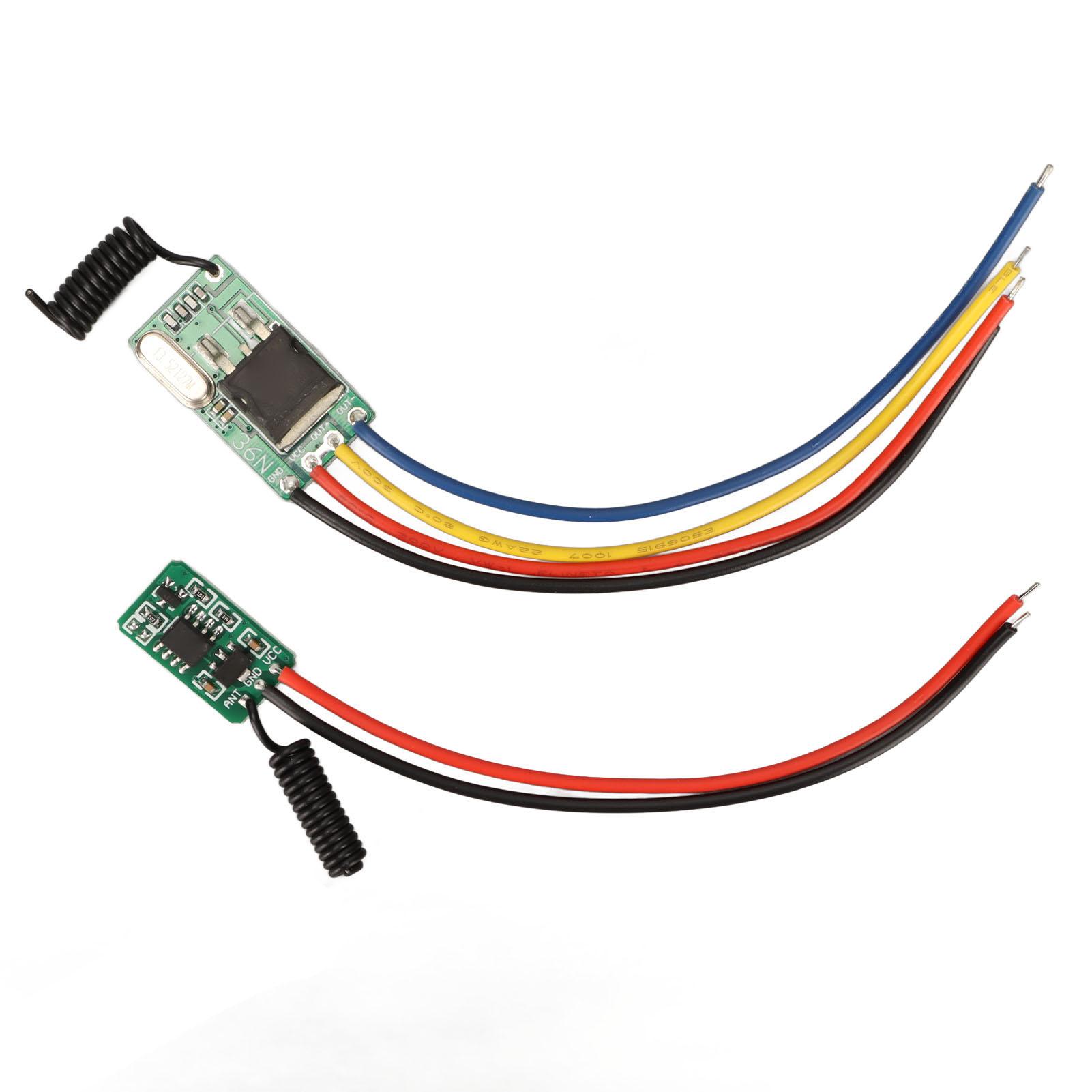 

DC6V‑36V Receiver and DC5V‑24V Transmitter Contactless Small PCB 433MHz RF Remote Control Switch for Wall Floors Doors