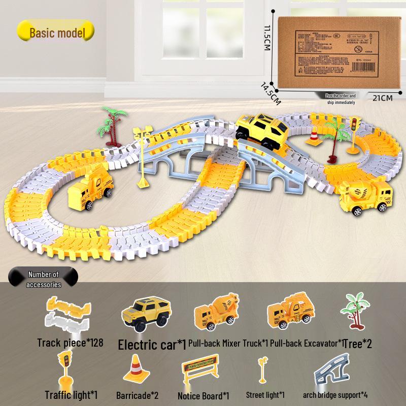 Children s Electric Track Car Toy Set: Cross-Border Engineering Vehicle & Small Train