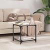 Coffee Table with Glass Top Black Transparent 40 x 40 x 40 cm Steel