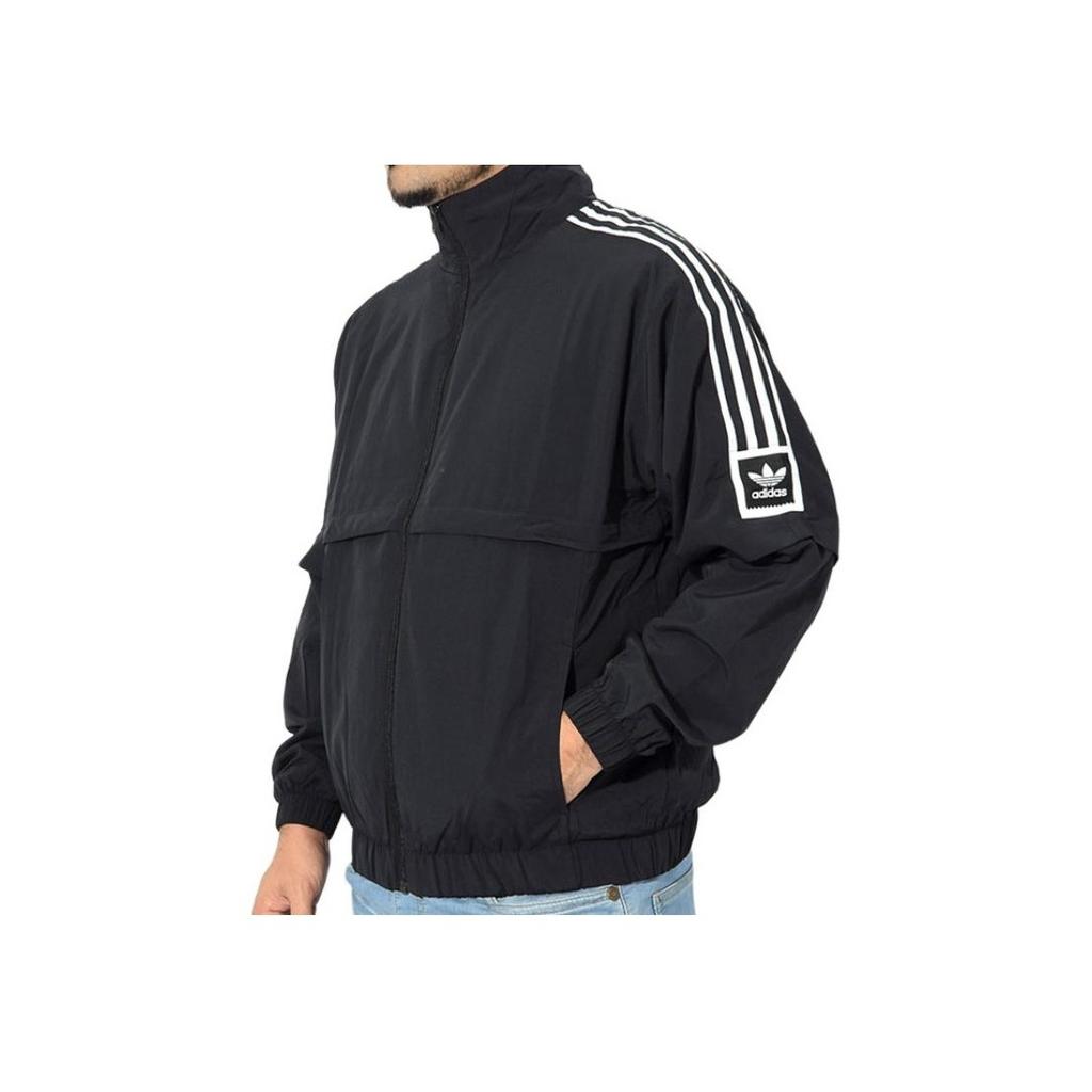 Adidas Originals Trefoil Stripe Stand Collar Track Jacket Men Outerwear Black FM7303