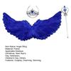 Angel Wing for Girls Women Feather Wings with Crown And Wand Fairy Costume Accessories for Cosplay Halloween Party