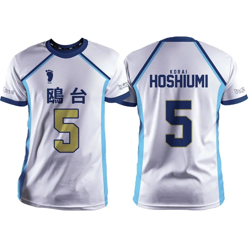 Haikyuu Kamomedai White Cartoon Anime Cosplay Men Jersey Summer Short Sleeve Children Tee Tops