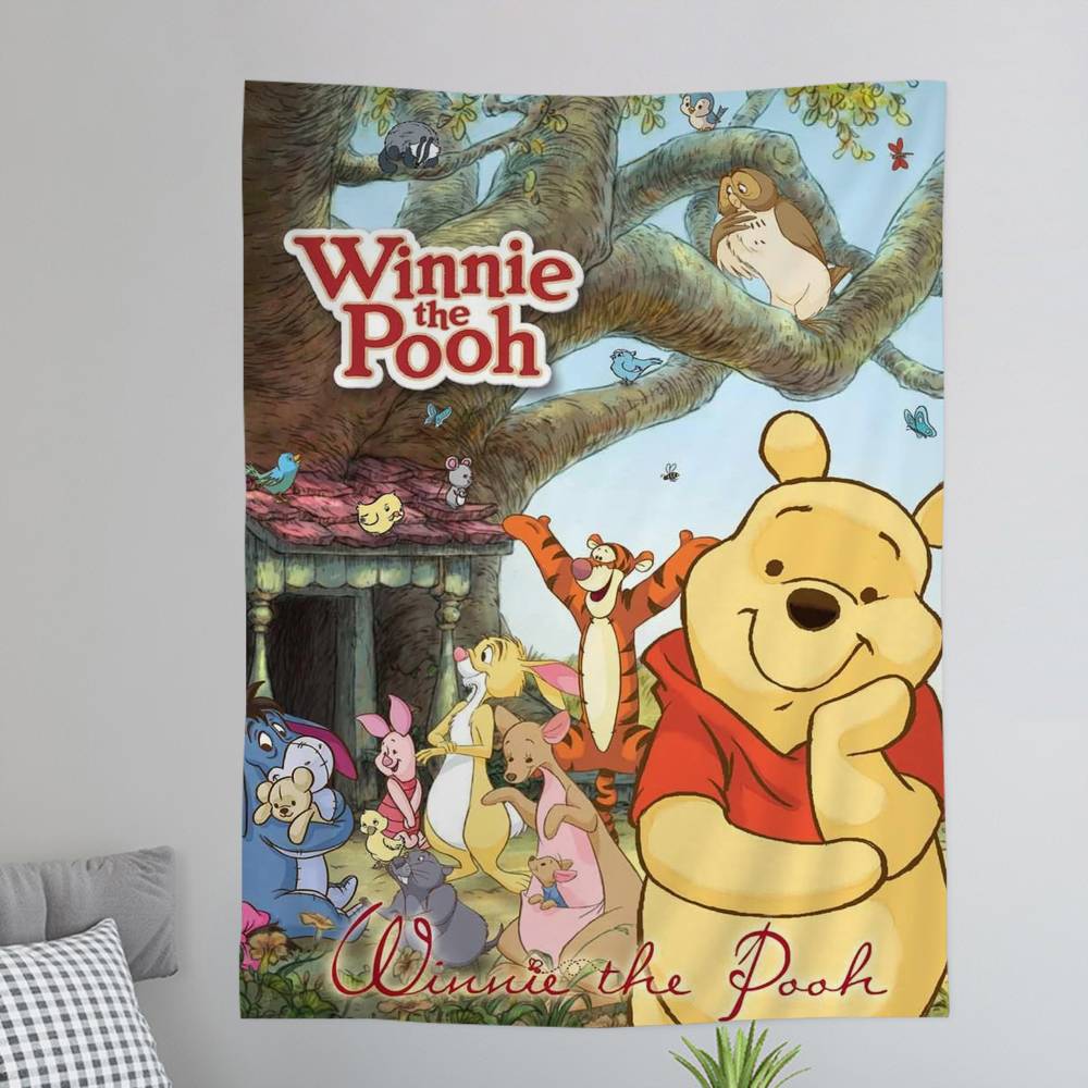 Winnie Cute the Anime Pooh DIY Wall Tapestry Hanging Tarot Hippie Wall Rugs Dorm Home Decor