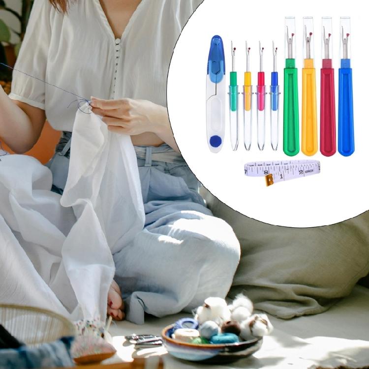 9/10Pcs Seam Rippers, Small Large Thread Unpicker with Scissors and Tape Measure, Sewing Seam Rippers for Sewing