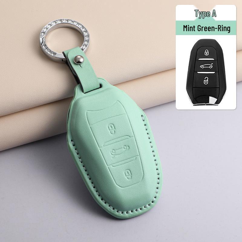 Versatile Citroen Key Cover: Premium Leather Shell for C5X, C6, AIRCROSS, Tianyi C5 (Japanese/Korean Style)