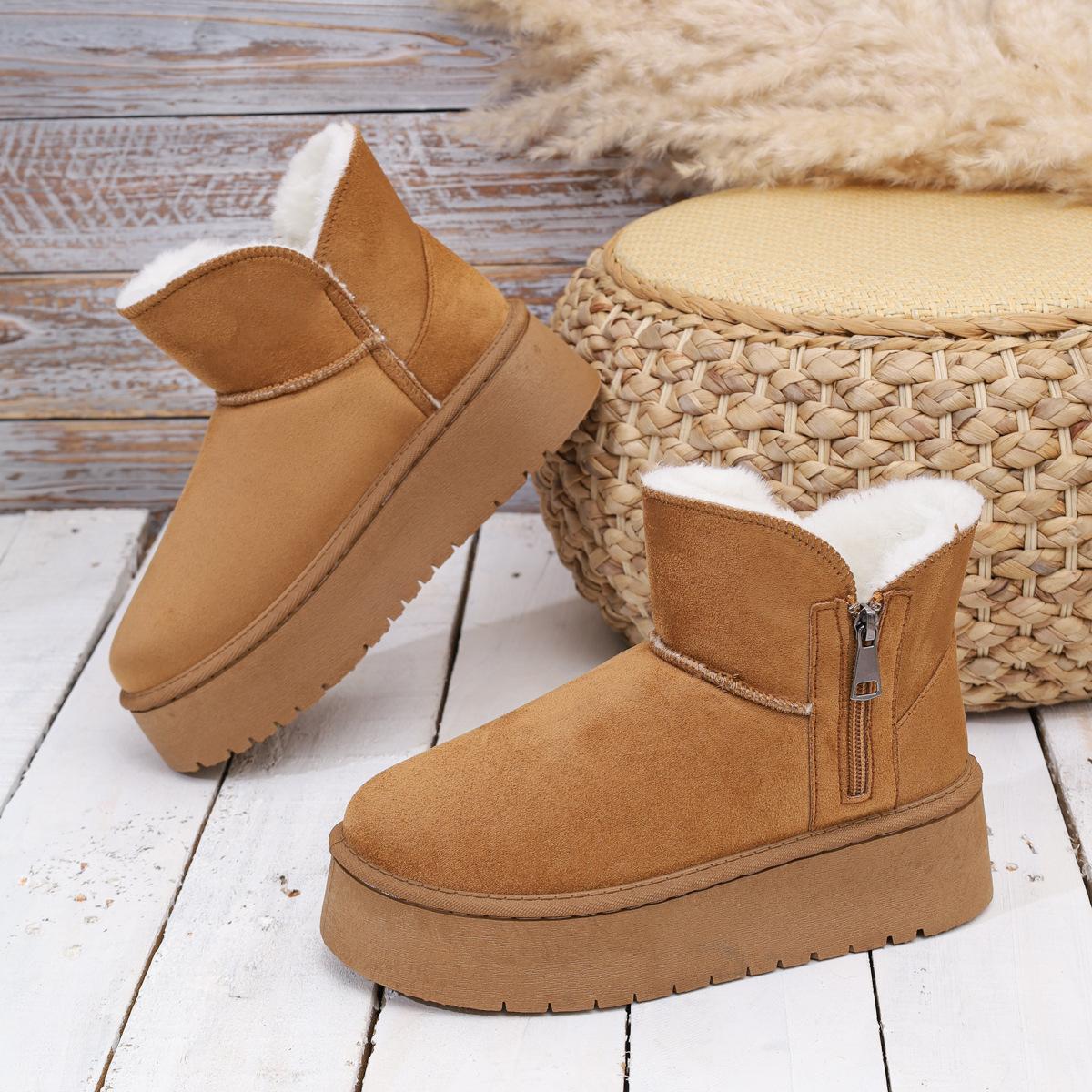 

Fashion Women Snow Boots Winter Anti-slip Comfortable Ankle Boots Winter New Large Size Warm Lazy Cotton Shoes Women Zapatos De Mujer 41 верблюд