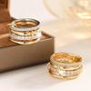 Stylish Bestseller: Two-Tone Interlocking 4-Ring Full Diamond Multi-Element Ring