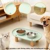 Cat Bowl Holder, Elevated Feeding Stand, Food with Wooden Legs, Easy to Clean, Non-slip, for