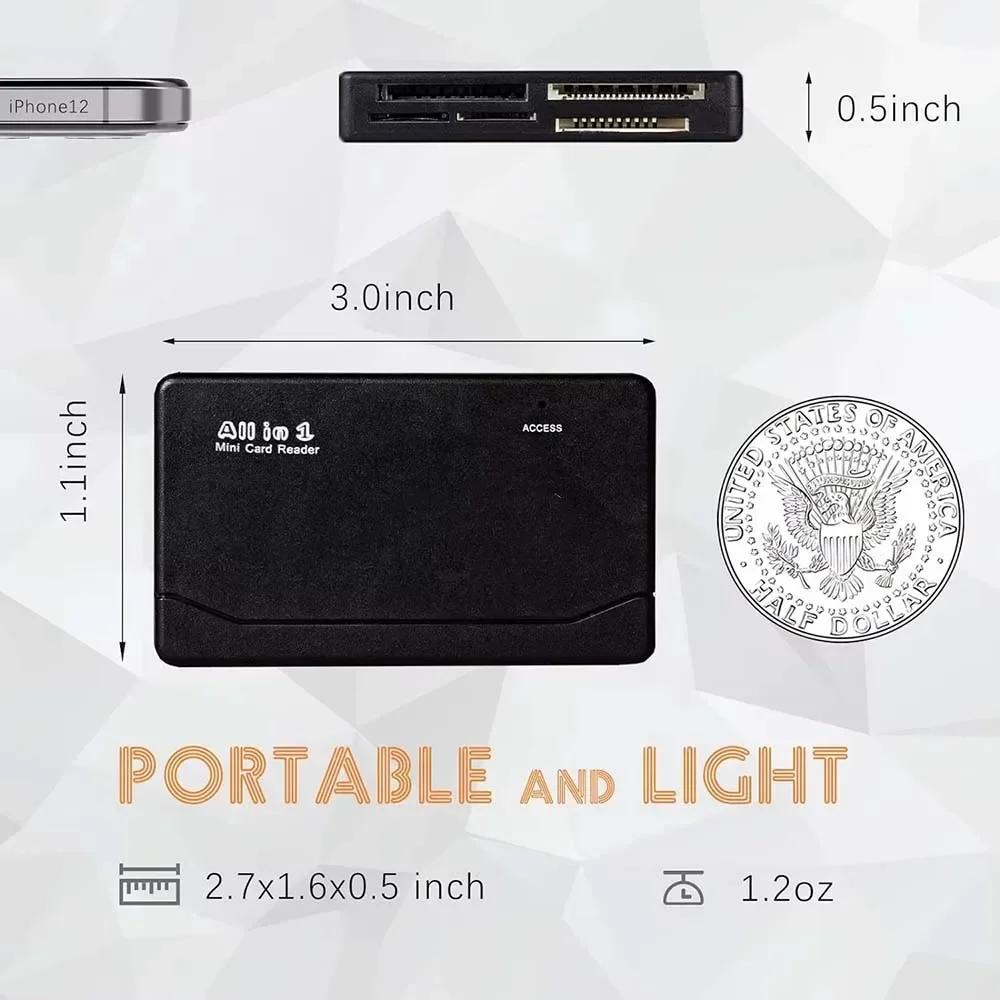 6 in 1 USB Card Reader Extreme Micro SD MMC Mini XD M2 MS DUO TF Memory Card Writer Computer Tablet Laptop Data Transfer Adapter