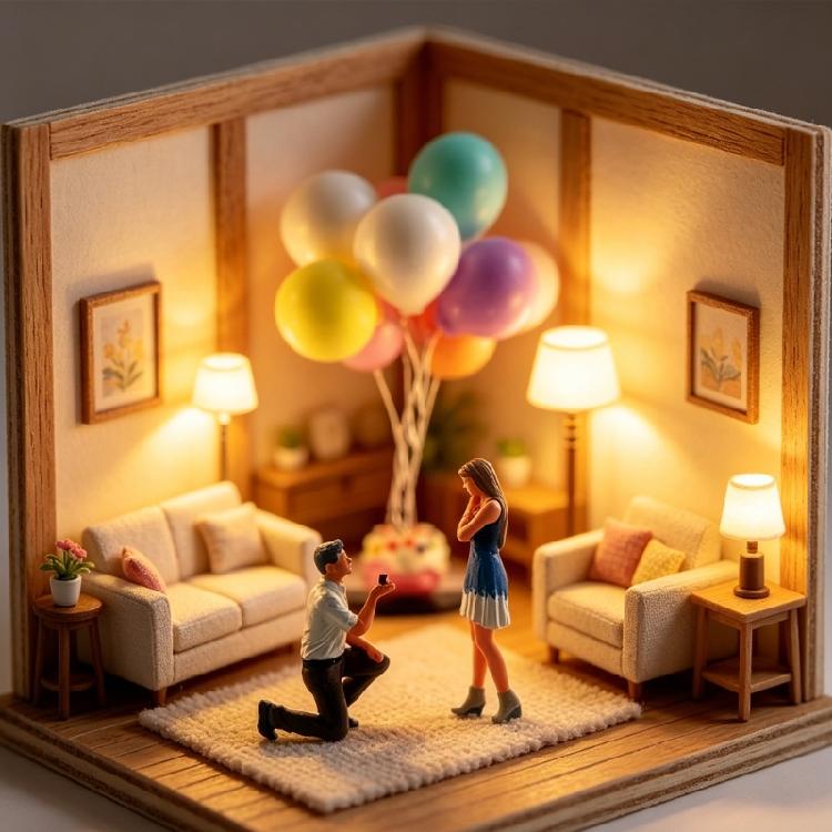 Lovely Tiny Couple Figurines 1:64 Proportion Realistic Resin Models Collectible Figurine for Wedding Cake Decorations