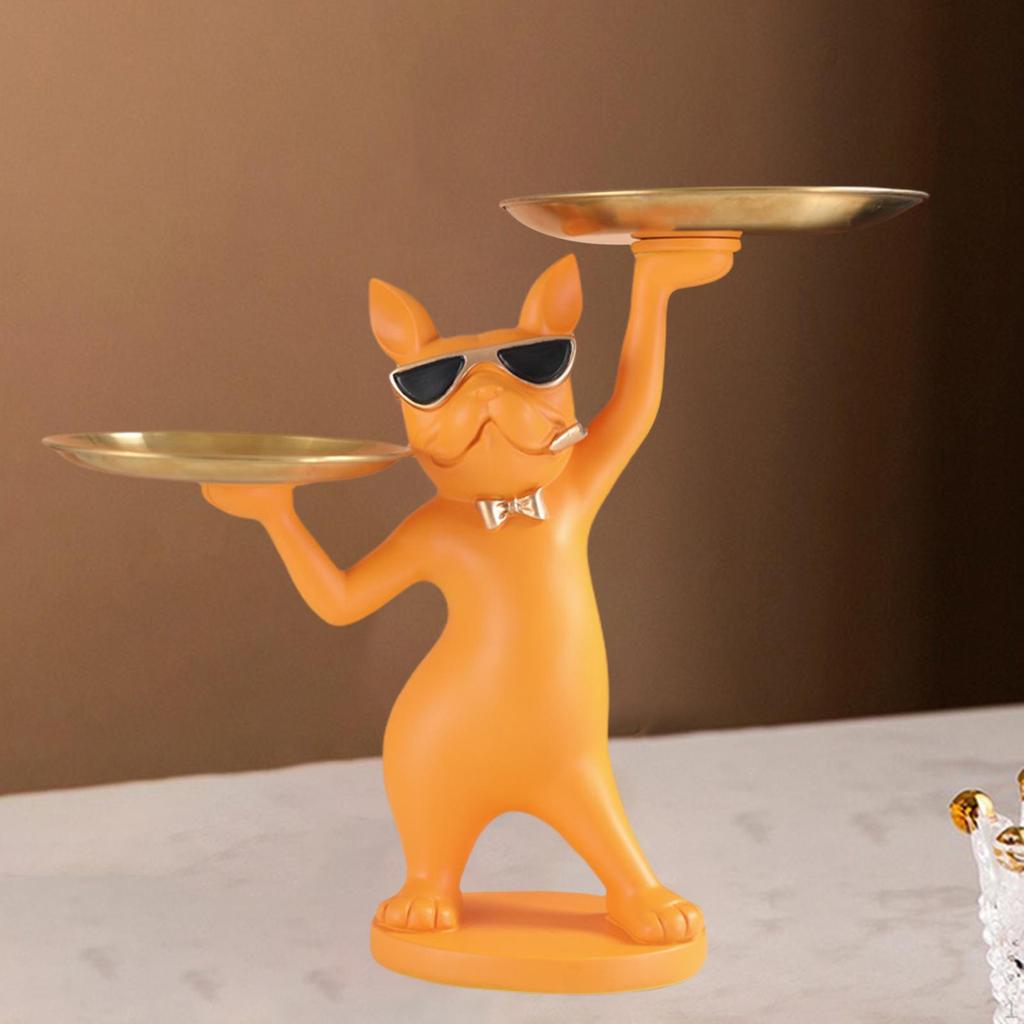 Statue Ornament Sculptures, Desktop Decorations Fruit Tray Gift Desk Storage for Home, Living Room,