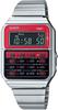 Casio Vintage Series Heritage Colors Digital Watch with Metal Silver and Overseas Model CA-500WE-4B 8-Digit Calculator, Unisex, Band, Red, [Used]