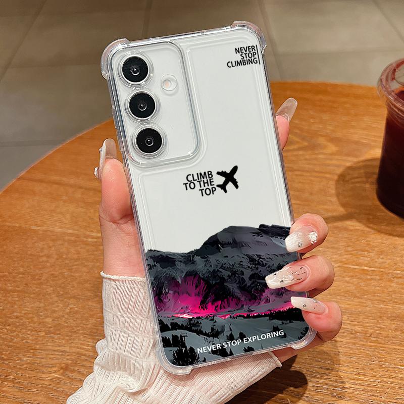 Mountain Train Pattern Phone Case For Samsung Galaxy S26 S25 S24 S23 Ultra S22 Plus S21 S24 S25 FE Clear Shockproof Soft Cover