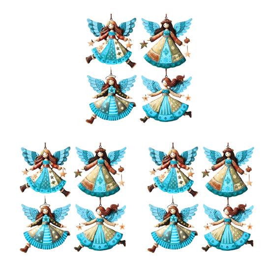 Christmas Wooden Angel Ornaments Rustic Angel Christmas Tree Ornament Retro Small Angel Hanging Decoration for Holiday Party Decor