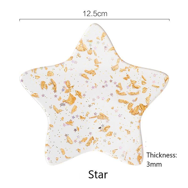 Luxury Acrylic Table Mat Gold And Silver Foil Acrylic Gold Foil Coasters Anti-skid Ins Coaster Cup Holder Coasters For Coffee