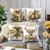 Christmas Decorative Pillows With Gift Bell Deer Pattern Polyester pillowcase, sofa decorative cushion cov Headboard Pillow