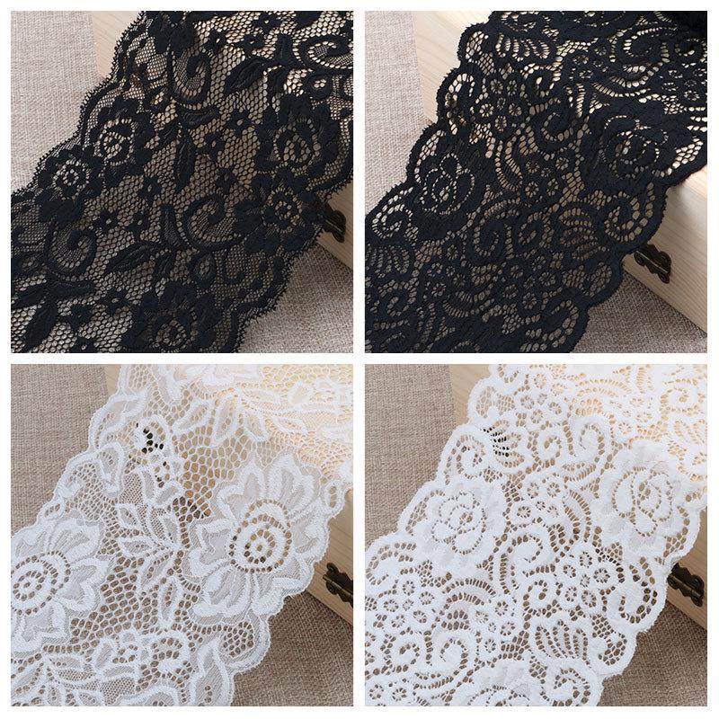 Koronka Koronka Ubrania Dekoracyjne Spódnica Tkanina Akcesoria Tkaninowe Czarno-Białe Ręcznie Robione DIY Szeroka Koronka z Koronkową Krawędzią