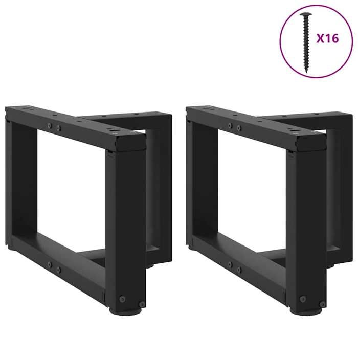 VidaXL Coffee Table Legs T-Shape, 2 Pieces, Black, 50 X 25 X (30-31) Cm, Steel 4013008