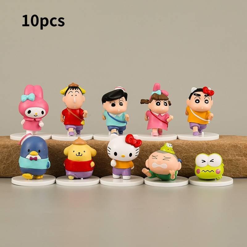 Adorable Pvc Anime Figures Set 10 Pieces Cute Character Collection For Fans