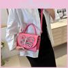 Chic Colorful 2024 New Diamond Butterfly Bow Texture Simple Slant Crossbody Handbag For Women