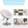 Armchair Living Room Lounge Chair Recliner with Steel Base Reading Chair Made of Faux Leather, Upholstered Chair for Bedroom White