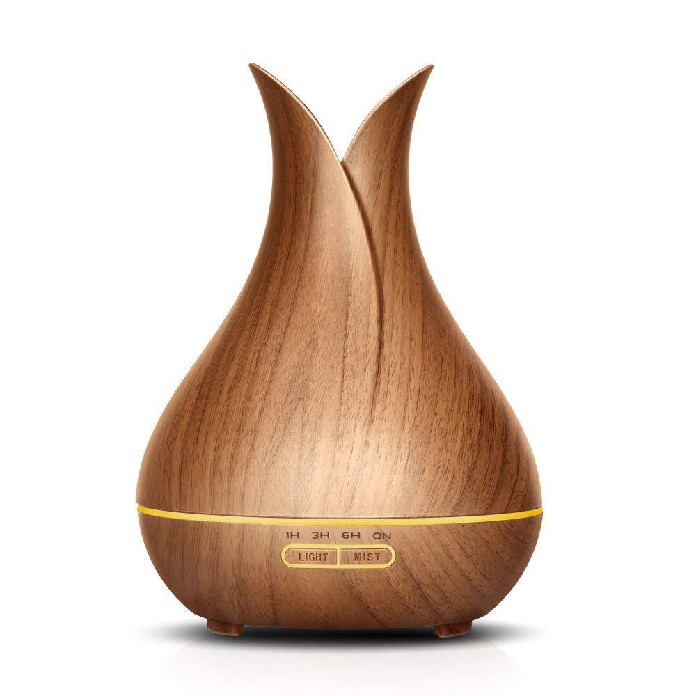 400ML Wood Grain Essential Oil Ultrasonic Aroma Diffuser for Home & Office UK Plug