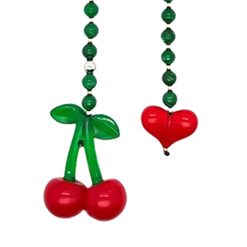 Stylish Red Heart Cherry Charm Keychain For Bags Jewelry Accessory Lightweight Sturdy Alloy Design Bag Pendant