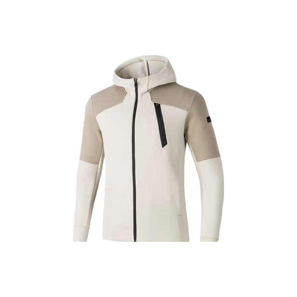 Anta Logo Pattern Hooded Zip Jacket Men Jackets White 152317733-2