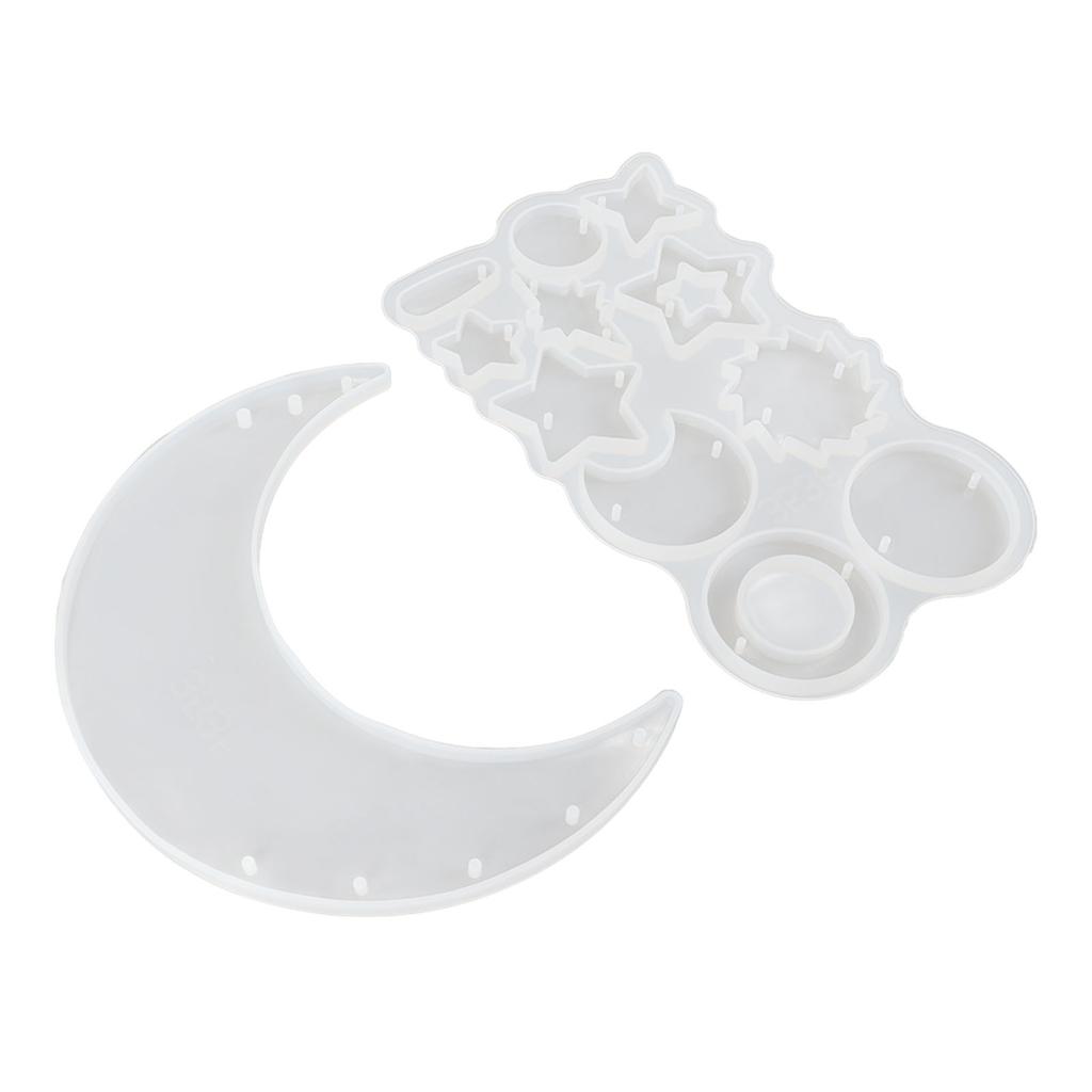Wind Chimes Resin Mold Reusable Elastic Moon Star Wind Chimes Silicone Mould DIY Epoxy Mould Wall