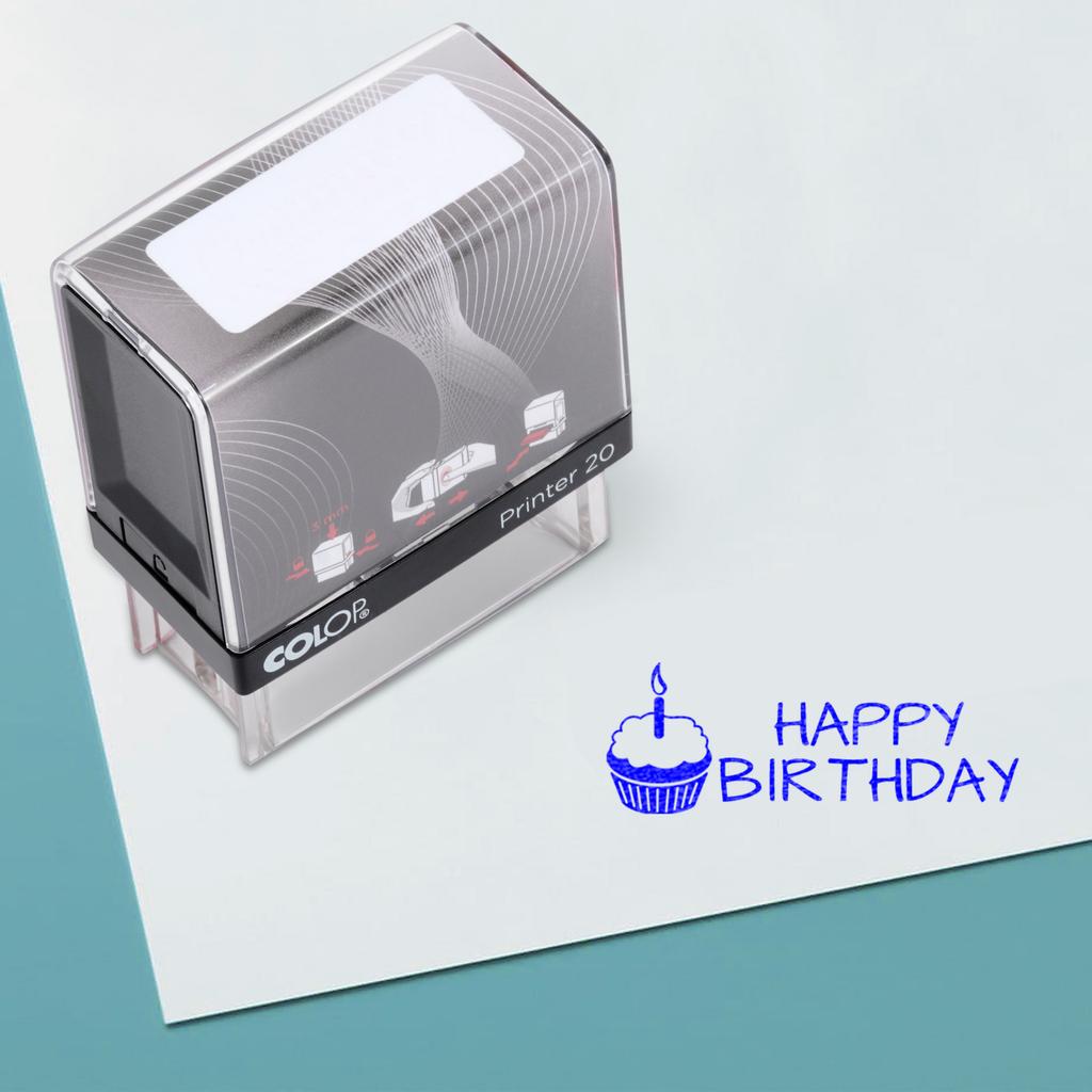 HAPPY BIRTHDAY Self Inking Rubber Stamp Custom Colop Office Stationary P20 Mini