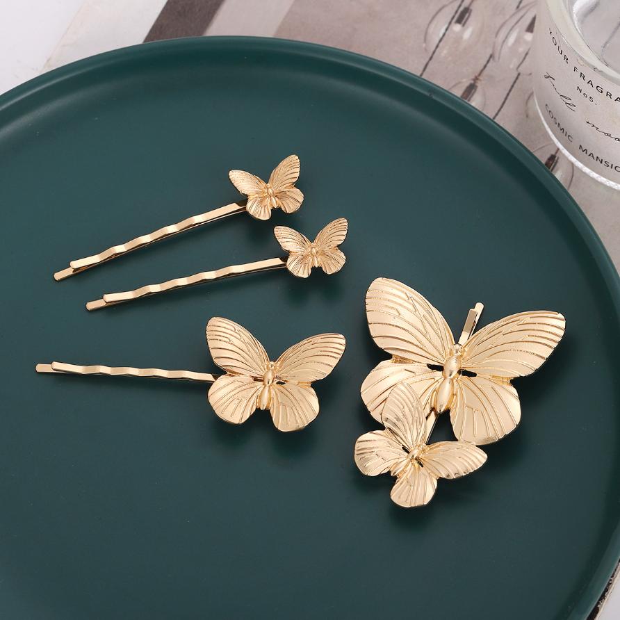 Fashion Butterfly Hair Clip Pins Metal Bridal Hairpin for Women Hair Barrettes Luxury Hair Bangs Clip Wedding Hair Accessories