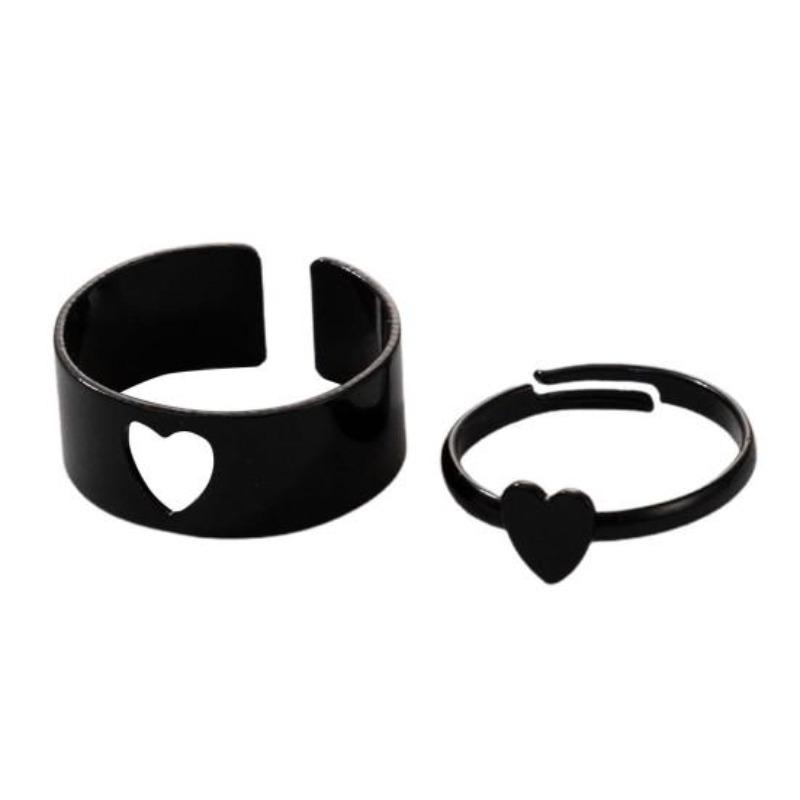 2 Pz/Set Anelli Regolabili a Forma di Coppia Cuore/Luna/Stella/Delfino Gioielli Creativi Squisiti Anelli Aperti per