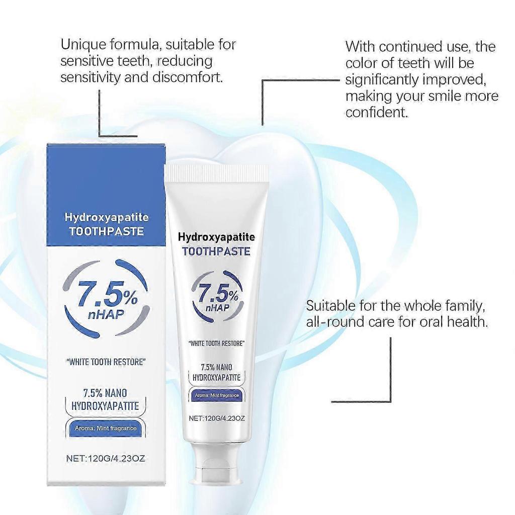 Dentifricio Amz Menta - Rimozione Macchie E Riparazione Denti, Pulizia Denti, Freschezza Menta, Rimozione Alito Cattivo E Dentifricio Per la Cura Dentale