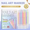 12 Colors Nail Art Pens Set, 2026 New Nail Art Markers Polish Pen for Drawing, Dotting, and Painting, DIY Nail Art Liner Brush Kit Manicure Tools