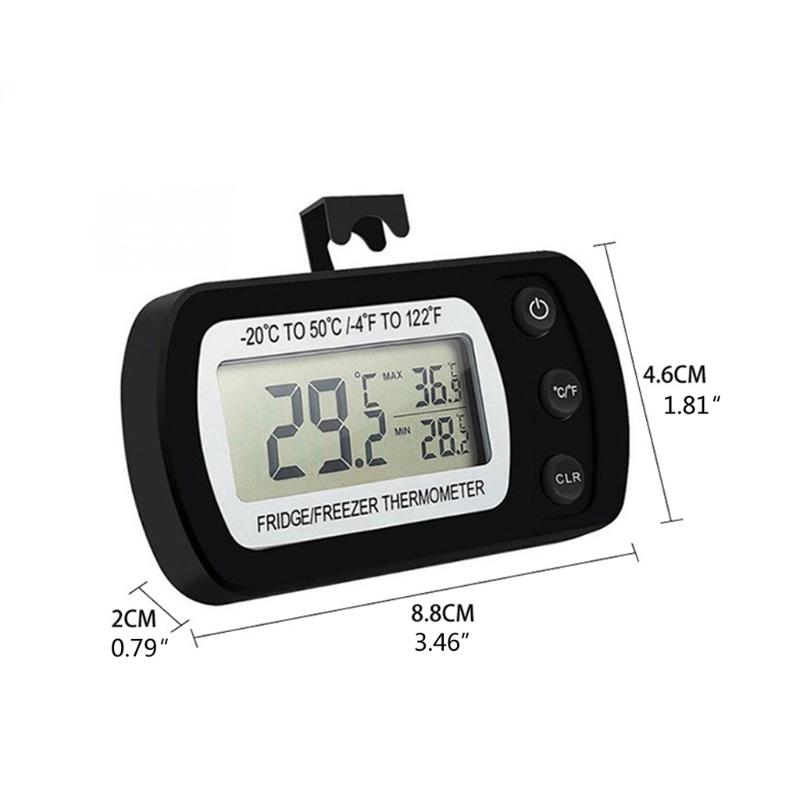 Upgraded Refrigerator Fridge Thermometer Digital Freezer Room Thermometer IPX3 Waterproof Max/Min Record Function