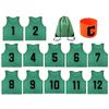 [TOEPODO] Adult Bibs, 12 Pieces, Numbered 1-12 On Front and Back, with Drawstring Storage Bag and Captain's Armband. Sports Bibs, Junior Soccer Bibs,