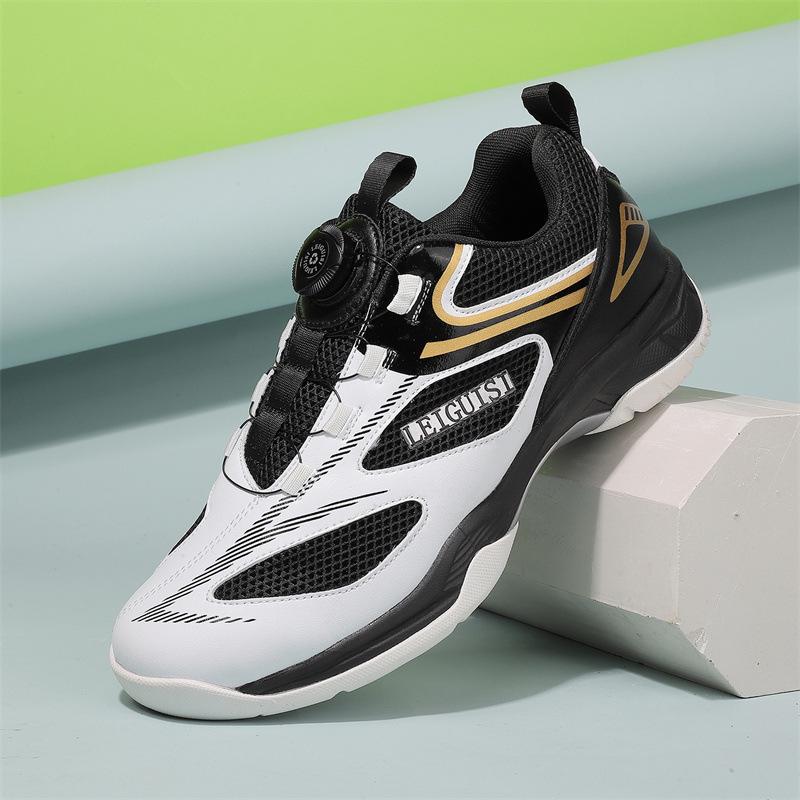 Plus Size 46 Breathable Rotating Buckle Badminton & Tennis Sneakers (No Laces)
