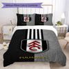 Fulham FC Pattern Bedding uilt Set uilt Cover Pillowcase Home Decoration Birthday Gift (1 * duvet cover + 2 * pillowcase without core)