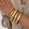 Fashion Wind Metal Water Drop Glossy Open Bracelet, Irregular Design Spring Bracelet Female