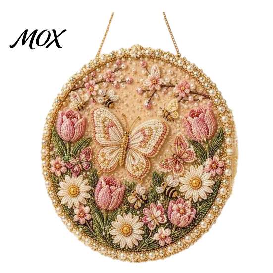 Handmade Wall Decor DIY Pearl Painting Kit for Adults Beginners, 3D Wreath Art Craft Set with Three Dimensional Frame, Decorative Seasonal Hanging