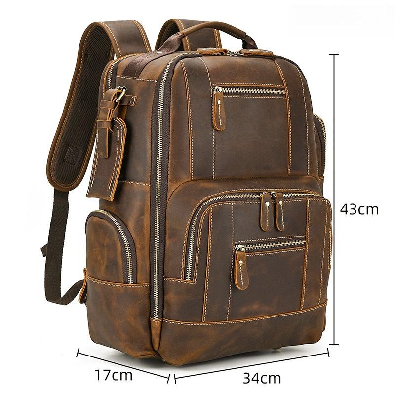 Vintage Men's Backpack Crazy Horse Leather Backpack
