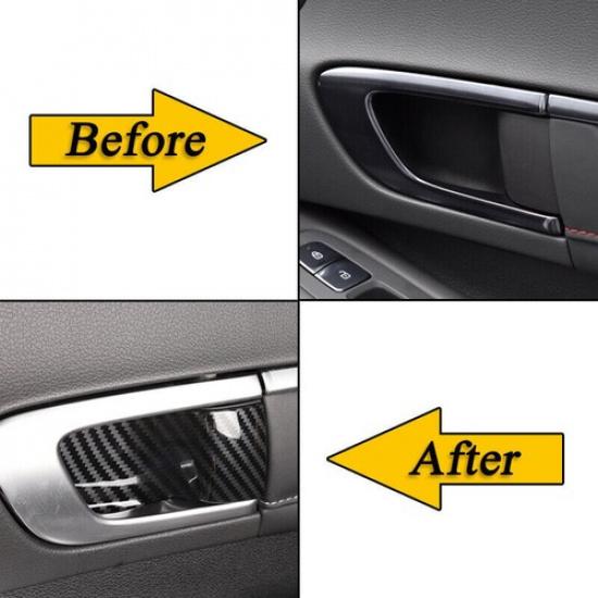 Carbon Fiber Inner Door Handle Bowl Cover trim 4* for HYUNDAI Sonata -