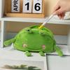 Stuffed Frog Pen Case, Funny Frog Pencil Bag, Fluffy Pencil Storage Pouch, Large Capacity Zipper Pen Bag for Boys Girls, Multifunctional Storage Bag